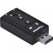 Adaptador Placa de Som Vinik, USB 7.1 Canais Virtual, AUSB71, Preto - 25541