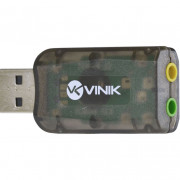 Adaptador Placa de Som Vinik, USB 5.1 Canais Virtual, AUSB51, Preto - 25540