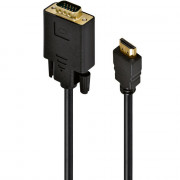 Cabo HDMI 2 Metros Vinik, 19 Pinos Macho Para VGA, 15 Pinos Macho HV-2, Preto - 23530