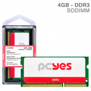 Memória Para Notebook PCyes, 4GB, 1600MHz, DDR3, SODIMM - PM041600D3SO