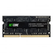 Memória Para Notebook Netcore, 4GB, 2666MHz, DDR4, CL19 1.2V 260PIN SODIMM, Preto - NET44096SO26LV