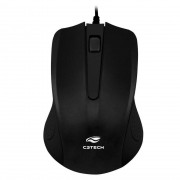 Mouse C3Tech, USB, 3 Botões, 1000DPI, Preto - MS-20BK