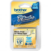 Fita Para Rotulador Brother 12mm, Preto Sobre Branco - M-231