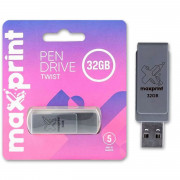 Pen Drine Maxprint Twist 32GB, USB 2.0, Preto - 50000009