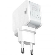 CARREGADOR DE TOMADA C3Tech, AC/USB UNIVERSAL 2,4A BRANCO - UC-215WH