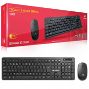 Kit Teclado e Mouse Sem Fio C3Tech, Wireless, ABNT2, Preto - K-W20BK