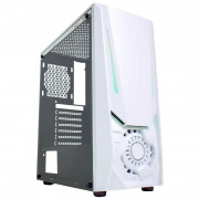 Gabinete Gamer K-Mex Jaeger 1, W1TJ, Lateral em Vidro, Led RGB, Branco, Sem Fonte e Fan - CGW1TJRH010CB0X