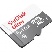 Cartão de Memória Micro SD 64GB Sandisk, Classe 10 Com Adaptador - SDSQUNR-064G-GN3MA