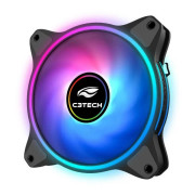 Cooler FAN C3Tech, 120mm, LED RGB, Silencioso, Preto - F7-L250RGB