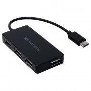 Hub Usb 2.0 C3tech 4 Portas Usb-usb C Preto - HU-C200BK