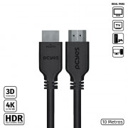 Cabo PCYES HDMI 2.0 High Speed 2.0, 4K, 30AWG, Puro Cobre, 10 Metros - PHM20-10 (29310)