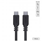 Cabo PCYES USB Tipo C 2.0 para USB Tipo C 2.0, 1 Metro, Preto - PUCP-01 (32603)