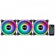Kit FAN Gamer Aerocool Duo 12 Pro, ARGB, 3 Fans 120mm, Com Controladora - DUO 12 PRO