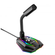 Microfone Gamer Bright, RGB, USB, Preto - 604