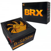 Fonte BRX 650W, Bivolt Automática, PFC Ativo, Preto Com Cooler Amarelo - BS-650W