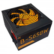 Fonte BRX 650W, Bivolt Automática, PFC Ativo, Preto Com Cooler Amarelo - BS-650W