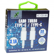 Cabo Tipo C X Tipo C 1 Metro TYPE Branco X-CELL - XC-CD-85