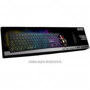 Kit Gamer K-Mex, Teclado KM76 RGB Steampunk + Mouse MOD734 + Mousepad FX-X2418, Preto - B3KM7628U11CB1X