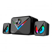 Caixa De Som Gamer Bright Multimídia Speaker, LED, RGB, USB, 50W, Preto - CX004