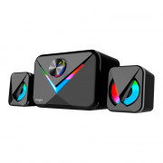 Caixa De Som Gamer Bright Multimídia Speaker, LED, RGB, USB, 11W, Preto - CX004