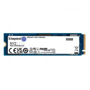 SSD Kingston 500GB NV2, M.2 2280 PCIe, NVMe, Leitura: 3500MB/s e Gravação: 2100MB/s - SNV2S/500G