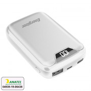 Carregador Portátil Power Bank Energizer, 10.000Mah, 2 Portas (1xUSB, 1XUSB-C), Branco - UE10042WE