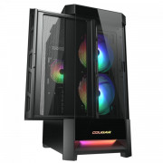 Gabinete Gamer Cougar Duoface RGB, Mid Tower, Vidro Temperado, E-ATX, Black, Sem Fonte, Com 3 Fans, Preto - 385ZD10.0001