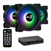 Kit Cooler FAN com 3 Unidades AEROCOOL Saturn 12 PRO, ARGB + HUB + Controle - 73853