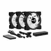 Kit Cooler FAN com 3 Unidades AEROCOOL Saturn 12 PRO, ARGB + HUB + Controle - 73853