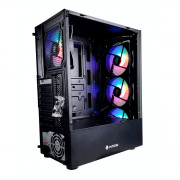 Gabinete Gamer Hayom GB1749, Tampa Lateral de Vidro, Com 4 Fans, LED RGB, Sem Fonte, Preto - GB1749