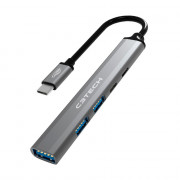 Hub C3 Tech USB-USB-C 3.0, 5 Portas, Prata - HU-P300SI