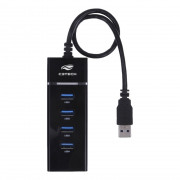 Hub C3 Tech USB 3.0, 4 Portas, Preto - HU-300BK