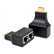 Extensor HDMI 3D 30 Metros Via Cabo De Rede UTP RJ45 CAT5E E CAT6, KP-AD100, Preto - AD0233KP AD0233XT