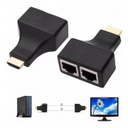 Extensor HDMI 3D 30 Metros Via Cabo De Rede UTP RJ45 CAT5E E CAT6, KP-AD100, Preto - AD0233KP AD0233XT