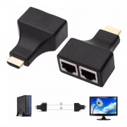 Extensor HDMI 3D 30 Metros Via Cabo De Rede UTP RJ45 CAT5E E CAT6, Knup, KP-AD100, Preto - AD0233KP