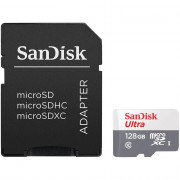 Cartão de Memória Micro SD 128GB Sandisk, Classe 10 Com Adaptador - SDSQUNR-128G-GN3MA