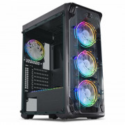 Gabinete Gamer K-Mex Dark Trooper Rítmico, CG-A1B1, Lateral em Vidro, 3 Fans, Fita LED, Preto - CGA1B1RH001B0X