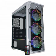 Gabinete Gamer K-Mex White Trooper Rítmico, CG-W1B1, Lateral em Vidro, 3 Fans, Fita LED, Branco - CGW1B1RH001CB0X