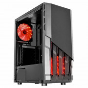 Gabinete Gamer K-Mex Mostro, CG-03AA, Lateral em Vidro, 1 FAN Vermelho, Sem Fonte, Preto - CG03AARH001CB0X