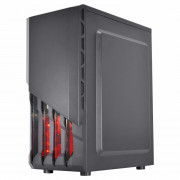 Gabinete Gamer K-Mex Mostro, CG-03AA, Lateral em Vidro, 1 FAN Vermelho, Sem Fonte, Preto - CG03AARH001CB0X