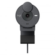 Webcam Logitech Brio 300 Full HD, 1080p, 30 FPS, USB-C, Microfone Integrado, Grafite - 960-001413