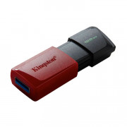 Pen Drive DataTraveler Exodia M 128GB Kingston Com Conexão USB 3.2, Preto/Vermelho - DTXM/128GB