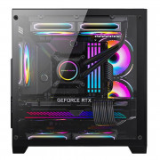 Gabinete Gamer K-Mex Space Y, CG-413A, Lateral e Frontal em Vidro Temperado, Sem Fonte, Sem Fan, Preto - CG413ARH001CBOX