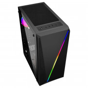 Gabinete Gamer K-Mex Yaiba I, CG-05AA, 1 Fita LED RGB, Vidro Temperado, Sem Fonte, Sem Fan, Preto - CG05AARH001CBOX