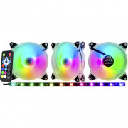 Kit FAN Gamer K-Mex, AABEK, ARGB, 3 Fans 120mm, 1 Fita LED e Controle - AABEK136ATHXB0X