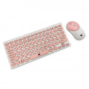 Kit Teclado e Mouse Sem Fio Maxprint Freestyle V2, 2.4GHz, USB, Branco e Rosa - 60000093