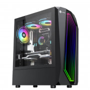 Gabinete Gamer Hayom GB1725, Lateral em Vidro Temperado, Led RGB, Sem Fonte, ATX, Preto - GB1725