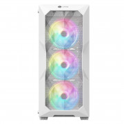 Gabinete Gamer Hayom GB1730, Tampa Lateral de Vidro, Com 3 Fans, LED RGB, Sem Fonte, Branco - GB1730