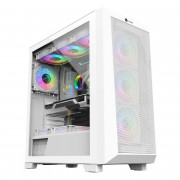 Gabinete Gamer Hayom GB1780, Tampa Lateral de Vidro, Com 4 Fans, LED RGB, Sem Fonte, Branco - GB1780