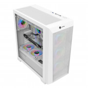 Gabinete Gamer Hayom GB1780, Tampa Lateral de Vidro, Com 4 Fans, LED RGB, Sem Fonte, Branco - GB1780